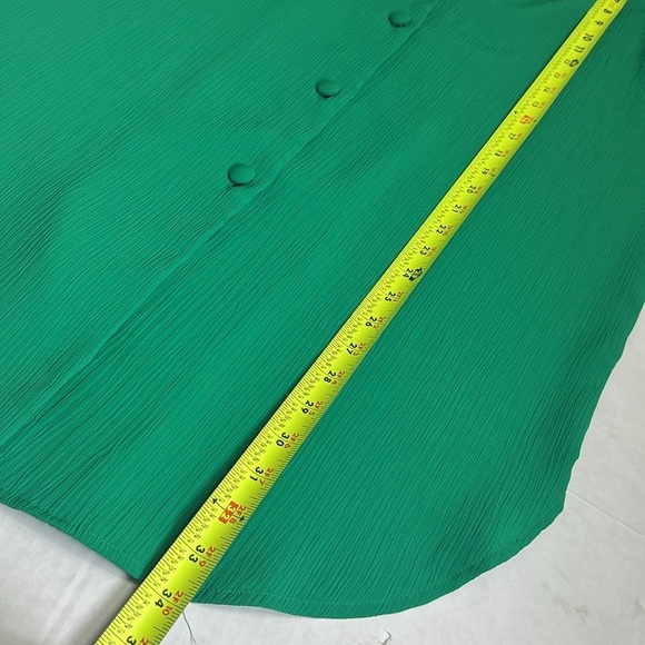 Victoria’s Secret Gold Label Green Short Sleeve Button Down Shirt Sleep Size P/S - Picture 7 of 10